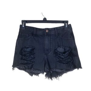 Hollister Black Boyfriend high-rise shorts 1 EUC